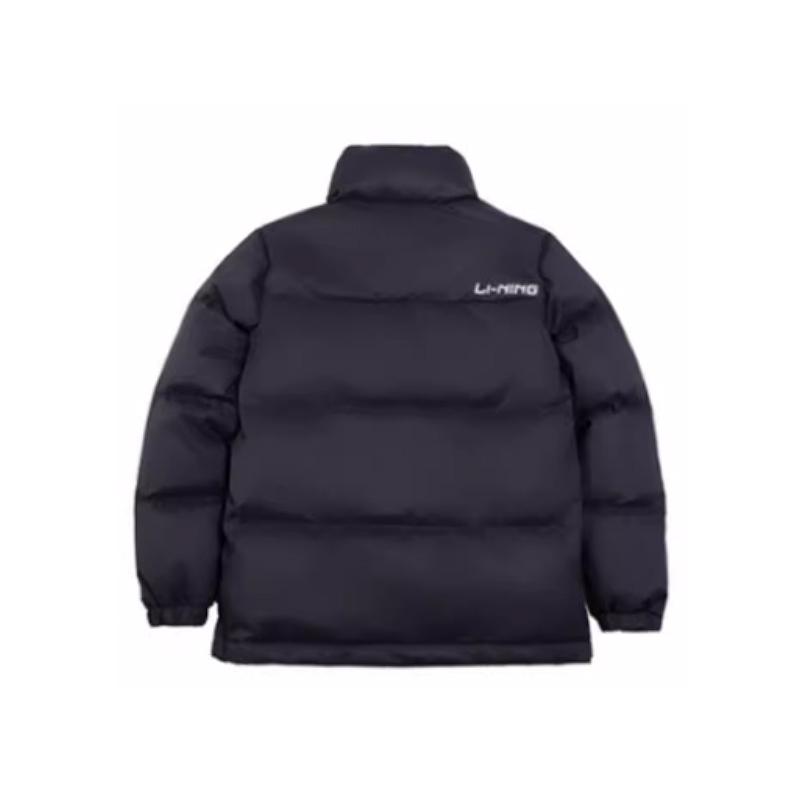 Li Ning Hot Pot Down Jacket Series Solid Color Zipper Stand Collar Comfortable Breathable Versatile Loose Down Jacket Unisex Outerwear AYMU609-10