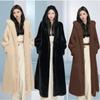 2 Autumn and Winter New Medium and Long Imitation Mink Fur Coat Thickened with Hat Fur Coat Women's Fashion