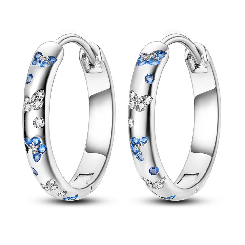 Silve Plated Hoop Earring Woman Eardrop Fashion Pendientes For Jewelry Gift Anniversary