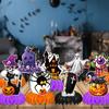 Halloween Party Decorations 10Pcs Set Pumpkin Bat Spider Web Design Table Centerpieces for Spooky Desk Display