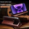 Chali Genuine Leather Xiaomi 17 Pro Max Flip Phone Case with Stand & Lens Protection
