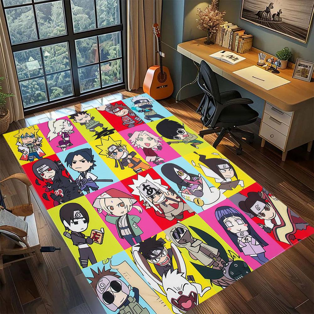 Naruto Anime Charakter Teppich für Wohnzimmer Schlafzimmer Heimdeko Coole Filmmatte Spielbodenmatte