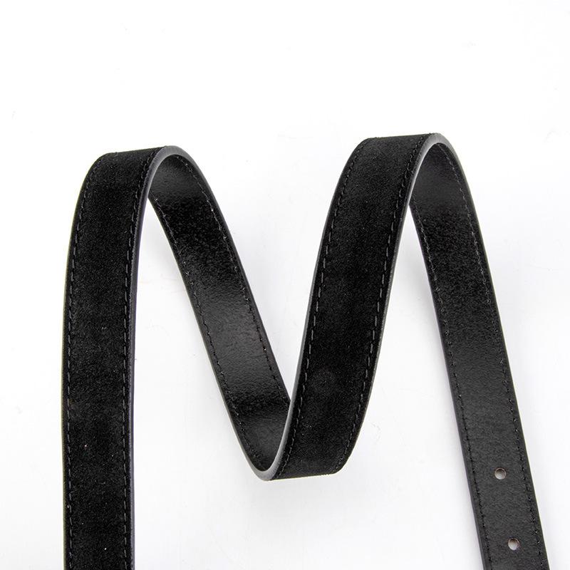 Ladies Premium Belt Dress Frosted Velvet Leather Decorative Vintage Belt Women'S