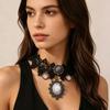 Neue Sexy Gotische Choker Kristall Schwarze Spitze Hals Choker Halskette Vintage Damen Chocker Steampunk Schmuck