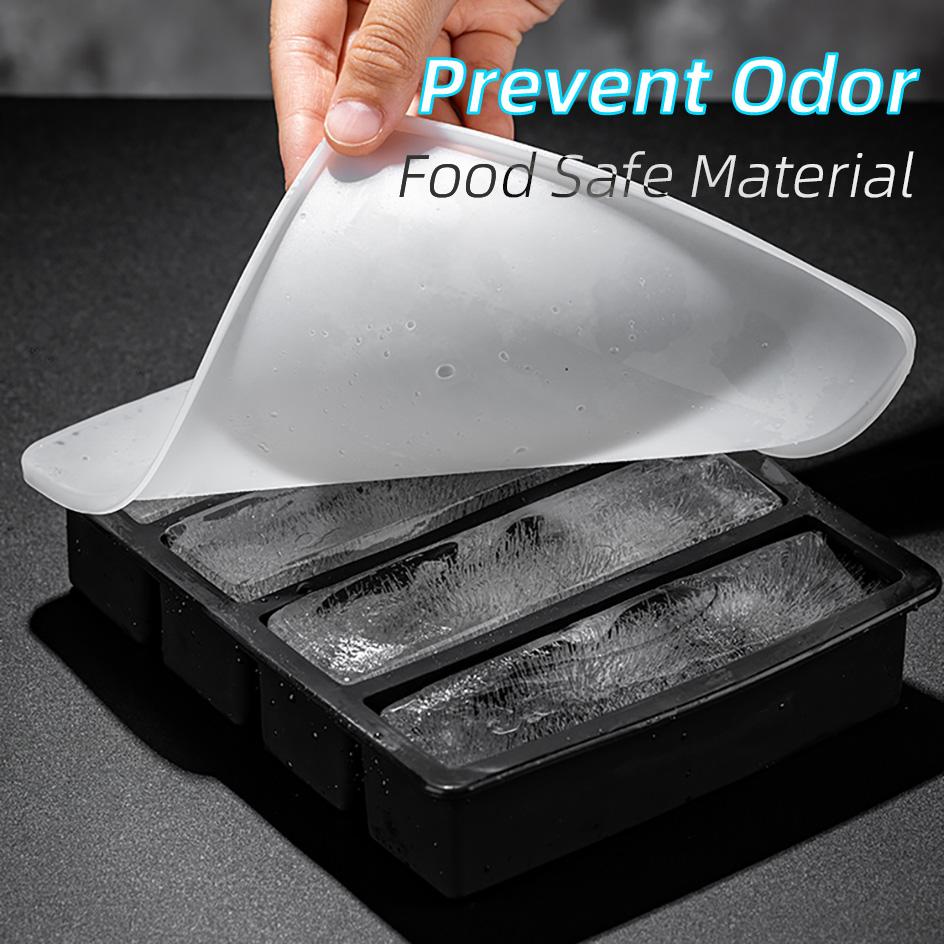 Ice Cube Tray Silicone Ice Cube Mold Long Square Ice Cube Maker Ice Tray Rectangular Ice Mould Ice Cream Tools Kitchen items