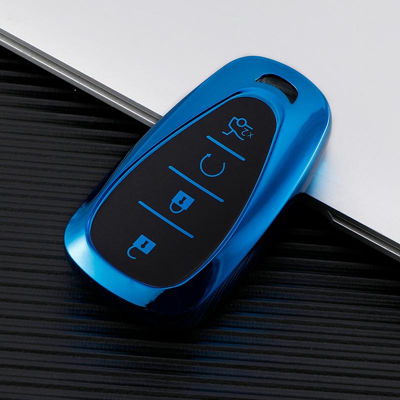TPU Car Key Case Cover for Chevrolet Chevy Camaro Cruze Malibu XL Sonic Volt Tracker Spark Bolt Trax Equinox Traverse 2017-2019