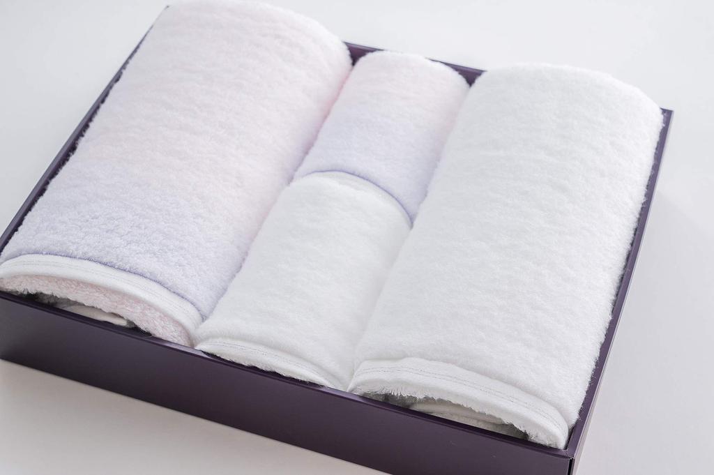 Imabari Towel Gift 2 Bath Towels 2 Face Towels Made In Japan Sara-la "irodori" Pink/White