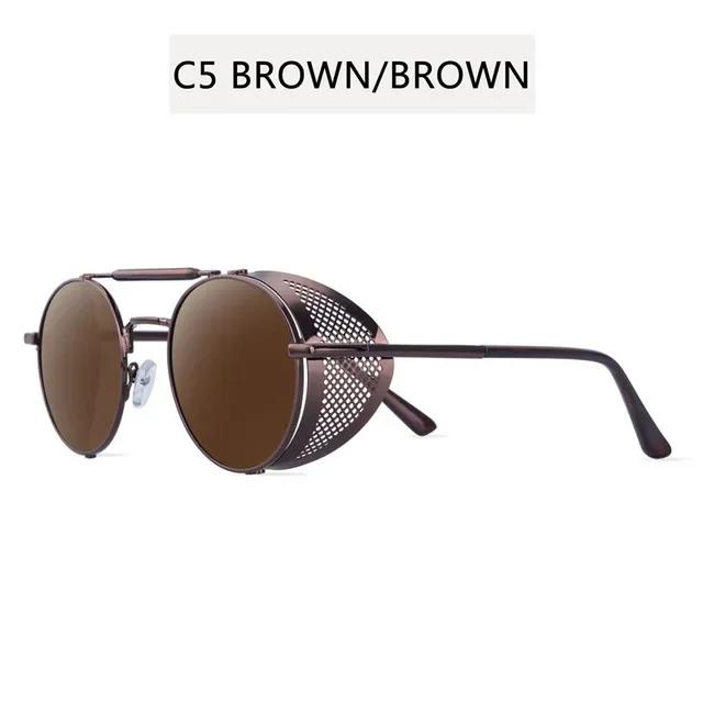 Retro Runde Metall Sonnenbrille Steampunk Herren Damen Trend Marke Designer Vintage Sonnenbrillen Shades UV Schutz