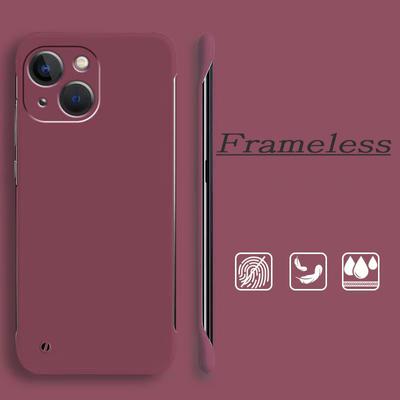 Fashion Slim Frameless Cover for iPhone 16 Pro Max 15 Plus 14 13 12 11 Pro X XR Xs Max 7 8 Plus SE2 SE3 Case Cover Hard Scrub PC Candy Color