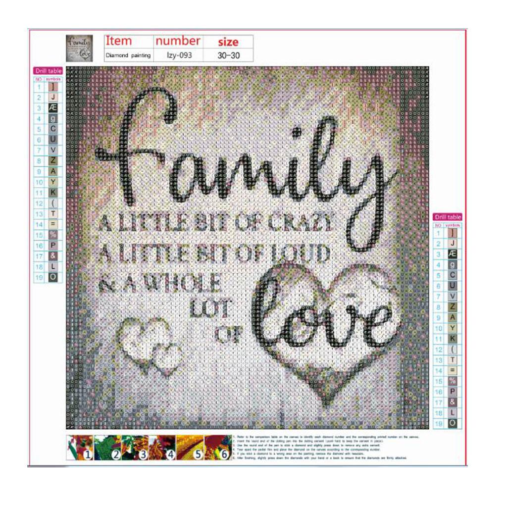 DIY Engligh Letter Rhinestones Painting 5D Crystal Stitch Living Room Decorative Embroidery Diamond Picture