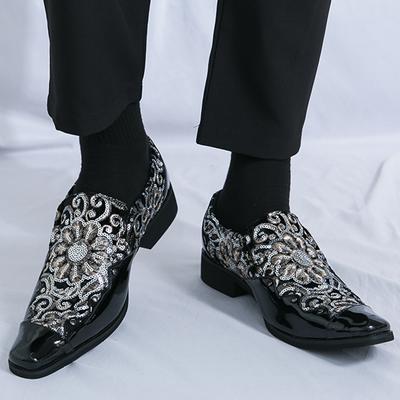 Neue Herren Spitznieten Pailletten Gemischte Slipper Männliche Kleidungs-Freizeit Mokassins Schuhe Party Fahr-Flats Schuhe Zapatos Hombre