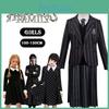 Vestito da Bambina Mercoledì Addams Costume Cosplay per Festa di Natale Halloween