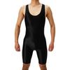Mens Oil Shiny Wrestling Singlet Scoop Neck Boxer Bottom One Piece Bodysuit Romper for Athletic Sports Competition Gym Training