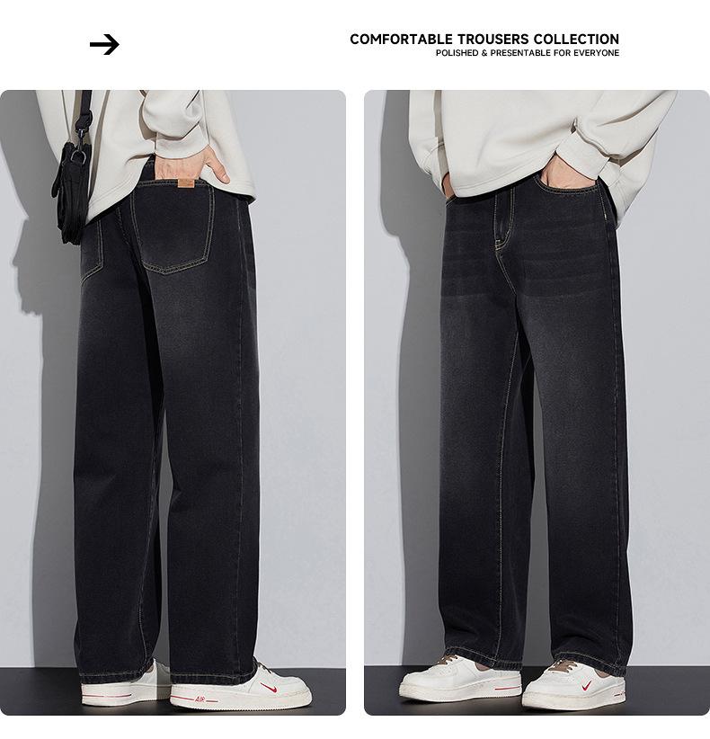 2025 Autumn/Winter Men's Retro High Street Loose Straight-Leg Jeans
