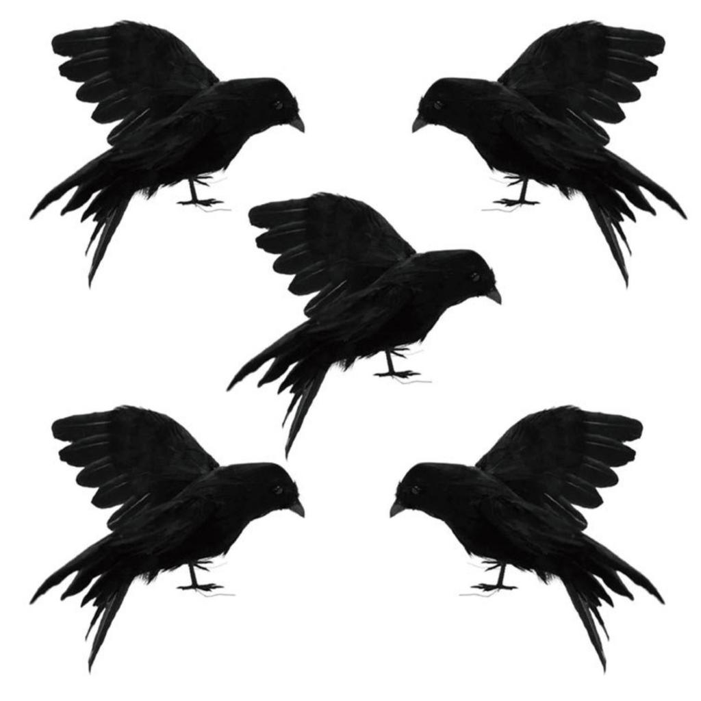 Black Crow Halloween Decoration Realistic Flying Crow Prop For Halloween Yard Garden