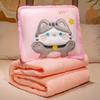 Mling Cat Plush Dual-Use Pillow Blanket