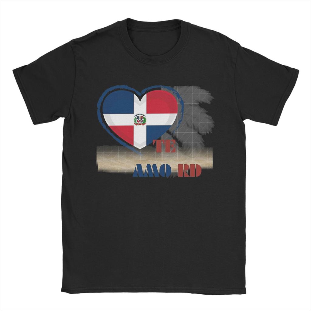 Dominican Republic Flag Heart TE AMO RD T-shirt