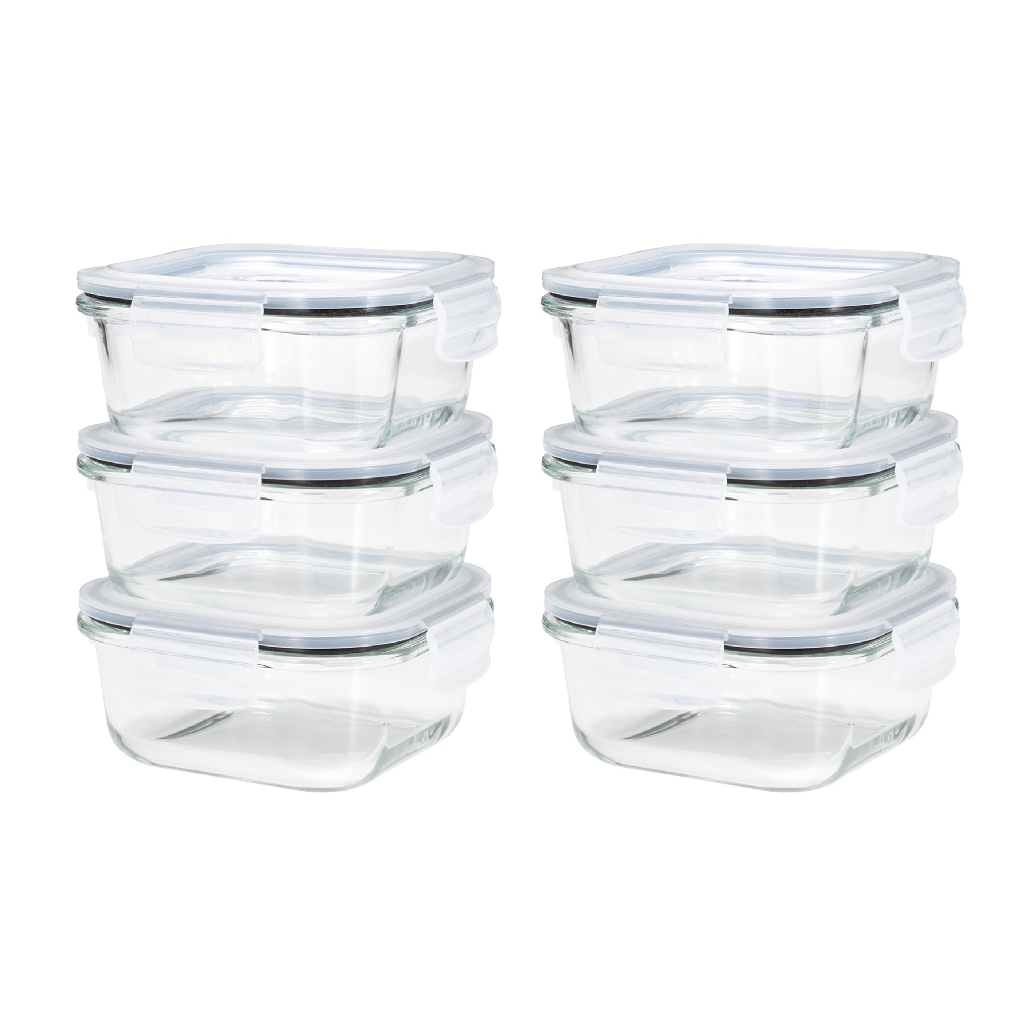 

CB Japan Heat-Resistant Glass Storage Containers, Square, 520ml, Set of 6, Microwave, Dishwasher, and Boiling Water Safe