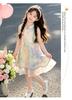 Girls' Summer Cheongsam Dress with Floral Print