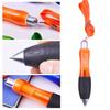 5Pcs Squeezable Round Pens Ballpoint Pen with Ropes Red Blue Black Green Orange