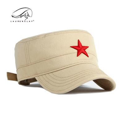 Sombrero de Hombre Primavera Verano Exterior Sombra Protección Solar Gorra Mediana Pentagrama Bordado Tridimensional Sombrero de Copa Plana para Hombre y Mujer