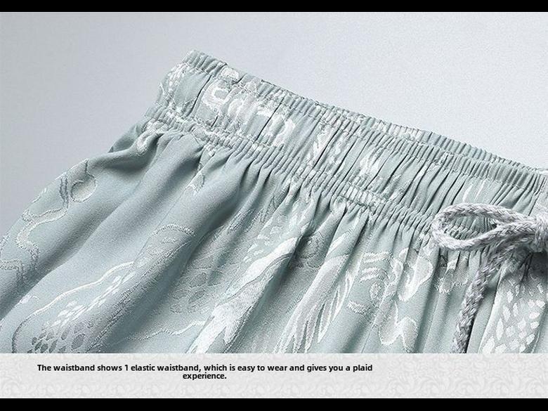 Men's Ice Silk Long-Sleeve Tang Suit: Chinese-Style Spring Hanfu for Older Adults, Loose Fit