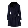 Women's Fashion Lapel Double-Breasted Thick Wool Trench Casual Coat Jacket