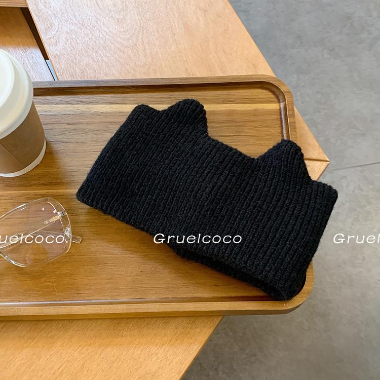 

Knocking Cute Cat Ear Knitted Hairband for Women High Elastic Face Washing Hairband Ins Wide Edge Sports Headband Autumn and Winter