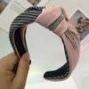 Korean Fashion Knotted Diamond Stripe Headband - Wide, Versatile Hair Accessory