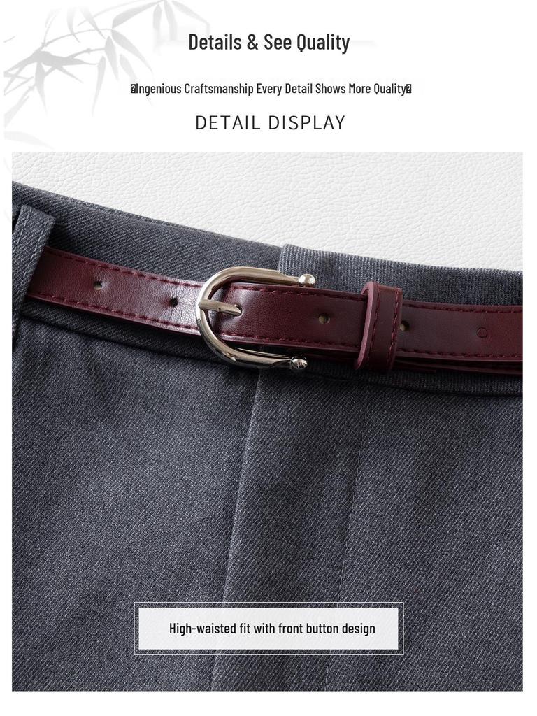 Academy Style Damen High Waist Graue A-Linien Culottes - Schlankmachende Petite Rockshorts für Herbst 2025