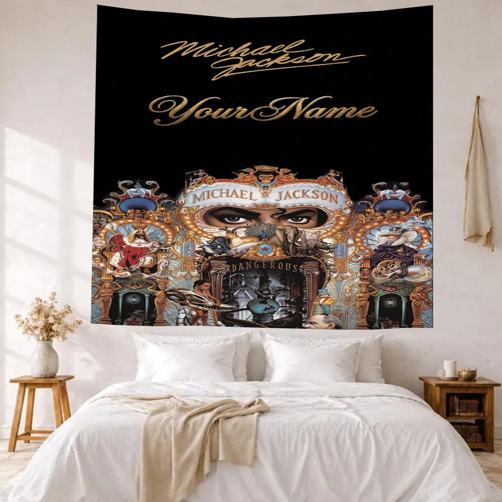 Michael Jackson Personalizzato Il Tuo Nome Decorazione Murale Arazzo Artistico Per Ricordo Animale Compleanno Festa Nuziale Sfondo Regalo di Famiglia