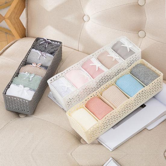 Fashion Hollow Plastic Drawer Closet Storage Box Underwear Socks Tie Organizer