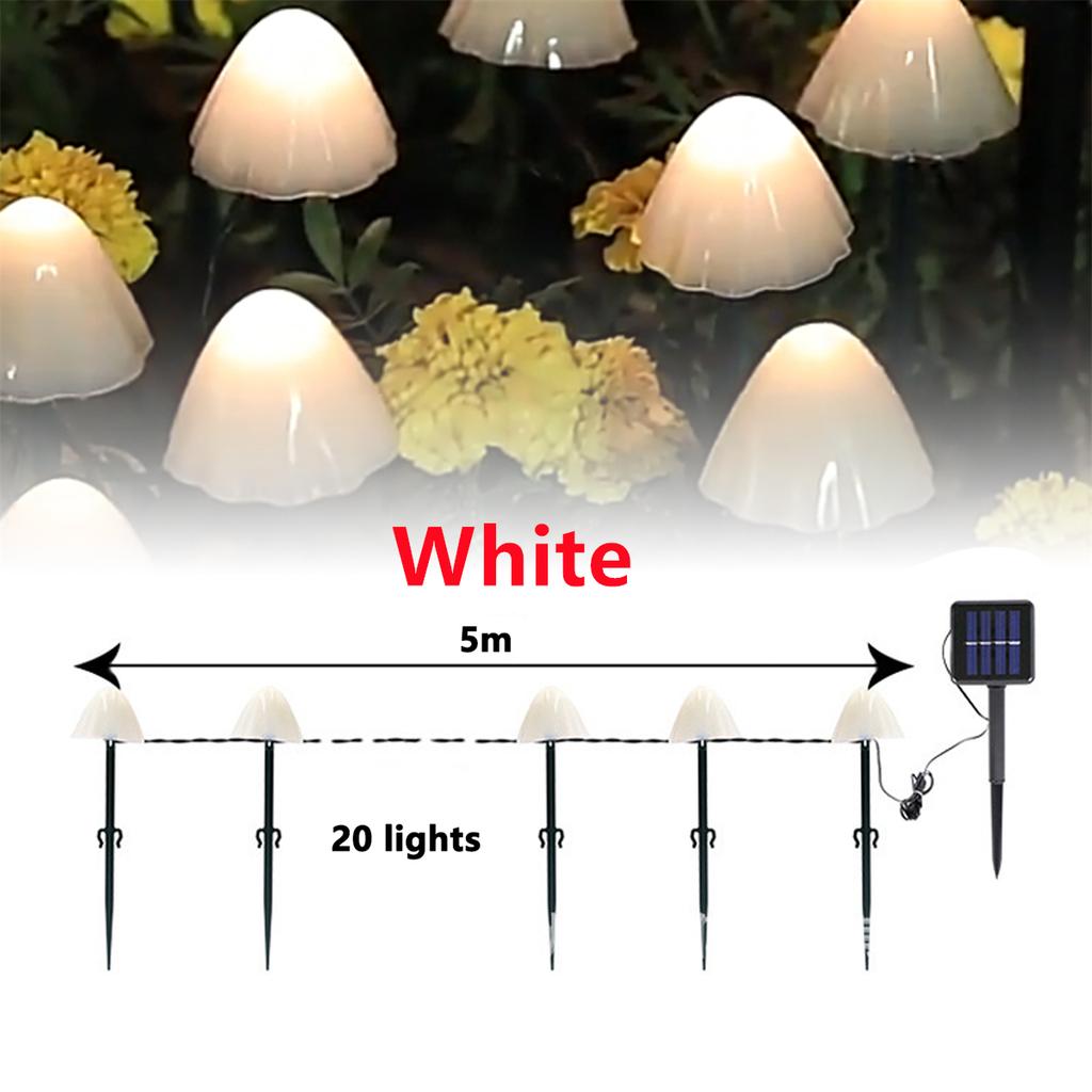 1 Set Mushroom-Shaped Lights Battery/Solar Energy/USB Interface Powered Lights Garden Lawn Waterproof Decor Lamp 3 Light Colors