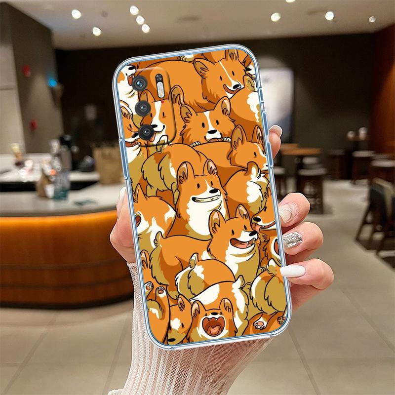 RE20 Niedlicher Corgi Hund Transparente Handyhülle für Motorola Moto G7 G8 G9 G84 G85 G73 G24 G15 Z2 Play Power Plus