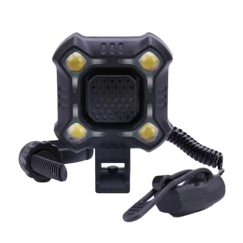 Bike Bells Light 2 in 1 Bicycle Horn with Lamp 140DB LED Headlights USB Rechargeable Lighting Bells Bicycle Accessories