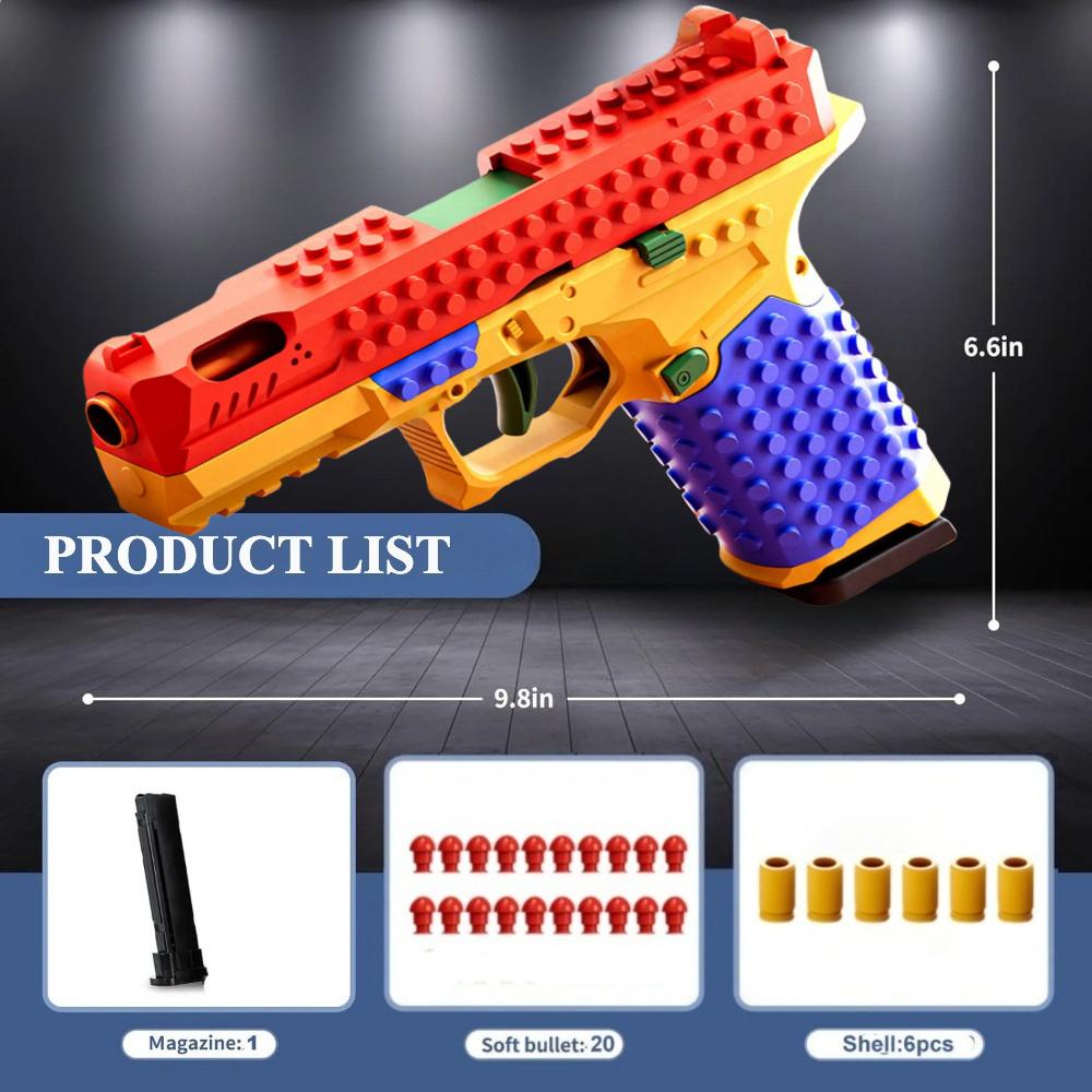 SIG17 Wiszący Pistolet Zabawkowy Ciągły Ogień Klockowy Pistolet Rzucający Łuskami Airsoft Blowback Zabawka Strzelanie na Zewnątrz dla Dzieci