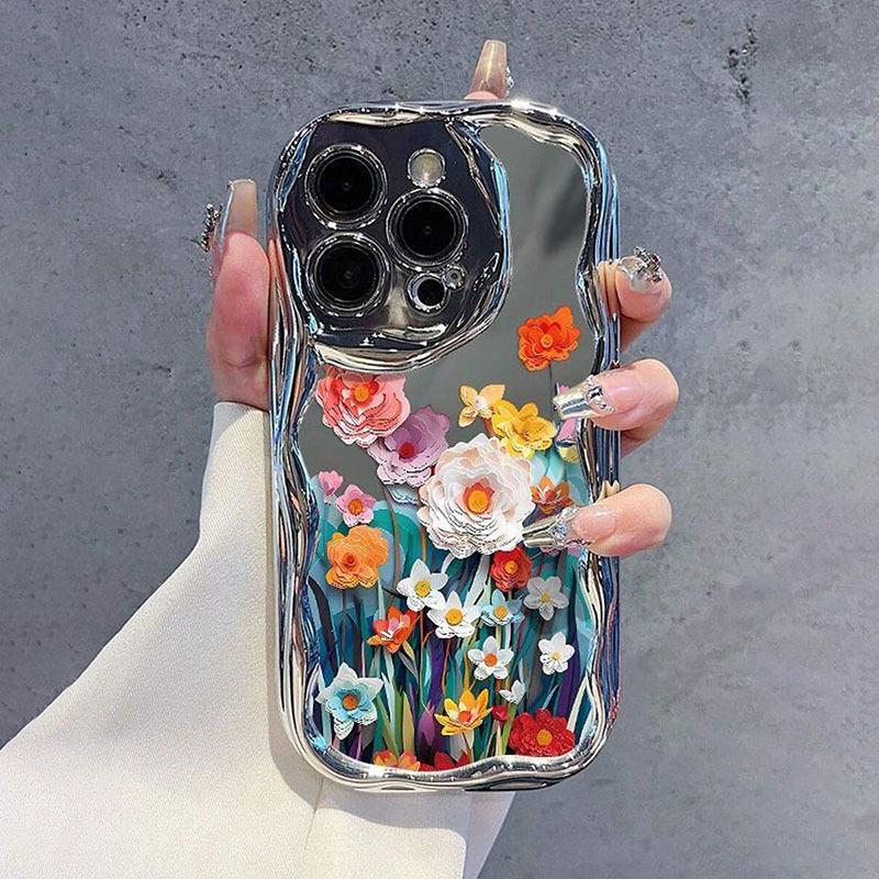 

Electroplating for Apple Phone Case, Colorful Flower Flowers, for15pro Phone Protective Case, IPhone 14 Promax For iPhone15 plus