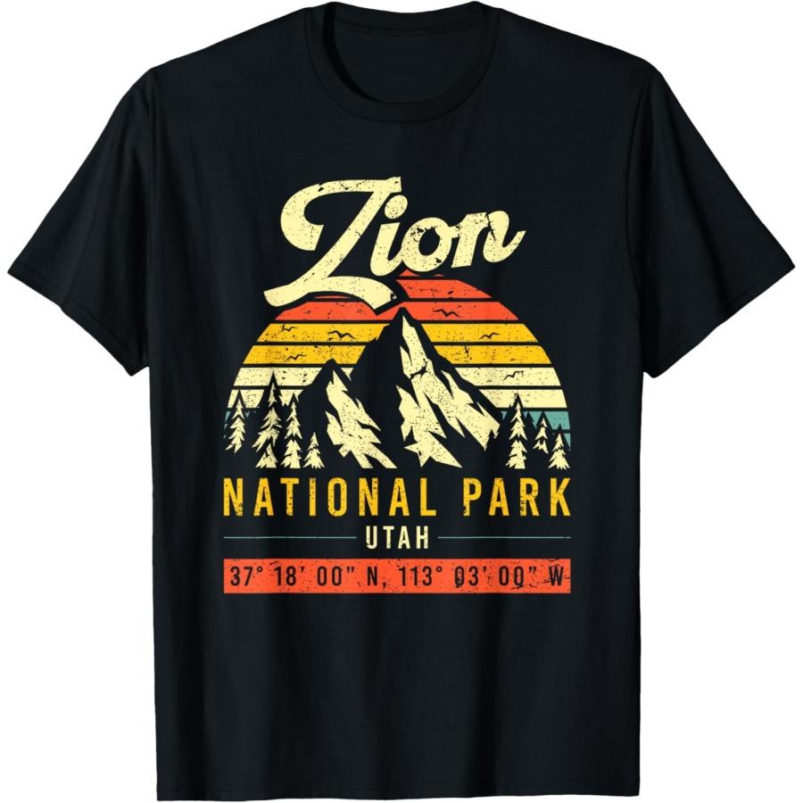 Zion Vintage Retro Utah National Park T-Shirt XXXXXL чёрный