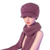 Warm Velvet Wool Beret for Middle-Aged & Elderly - Fashionable, Solid Color, Thick Knitted Winter Hat with Short Brim