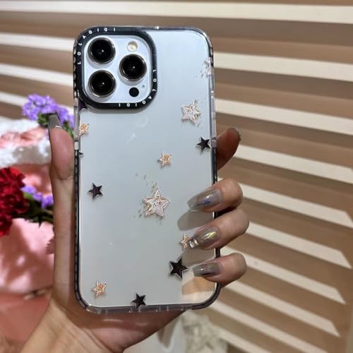 Suitable for iPhone 14 Pro 6.1 inch cute through black star soft TPU protective case