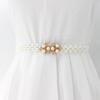 Korean Version of Women's Rhinestone Pearl Waist Chain Fashion Dress Decorative Elastic Waist Belt Women's Sweet Flower Elastic Waist Seal