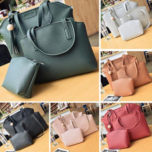 3pcs Bag Set Women Handbags Pu Leather Tassel Shoulder Crossbody Bags Fashion