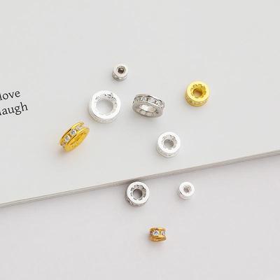 Distanziali in Argento Sterling S925 con Diamanti per Braccialetti di Cristallo Fai da Te