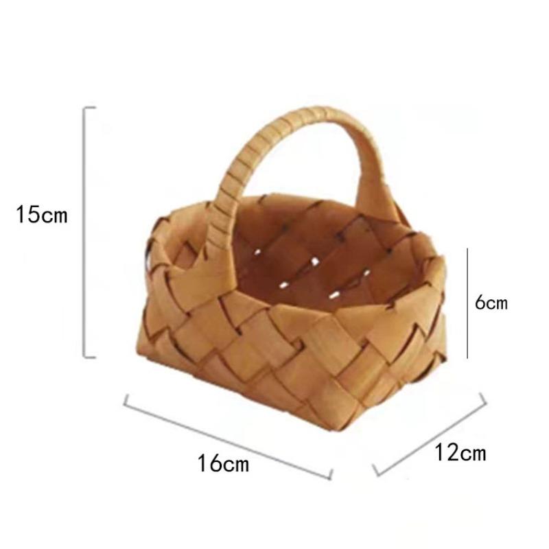 New Internet celebrity decoration portable flower basket packaging flower basket handmade rattan floral arrangement gift straw wood chips