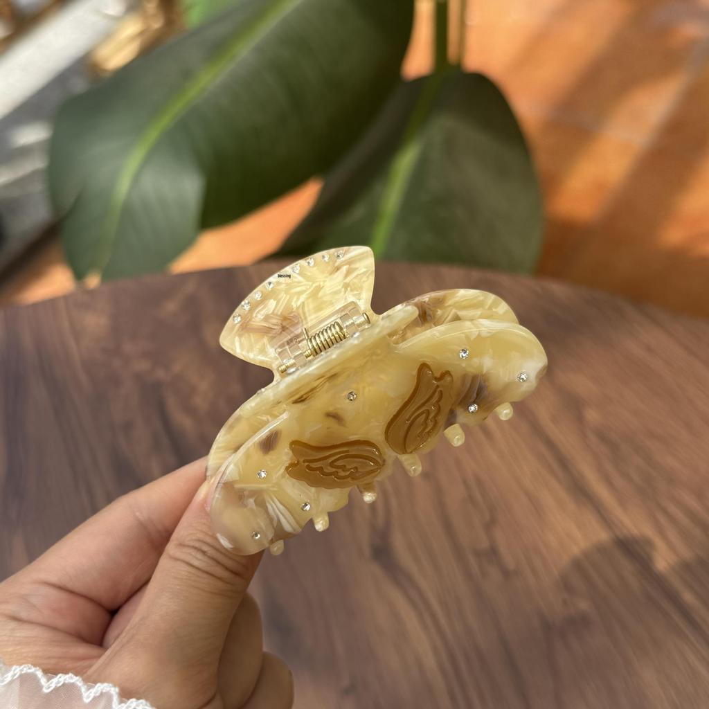 Fresh 2025 Iridescent Rhinestone No-Trace Hair Clip for Women