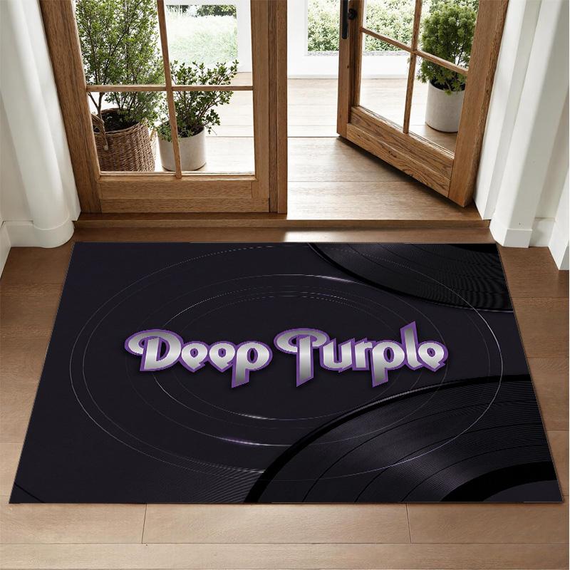Deep Purple Design Crystal Velvet Rug Soft Decorative Mat for Bedroom Entrance