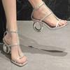 Square Toe Open Toe Alien Heel Temperament High Heels Women's Shoes Summer New High Quality Open Toe Sandals