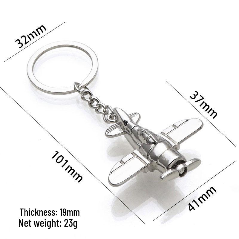 Creative Metal Airplane Keychain - Miniature Engine Pendant & Aviation Gift