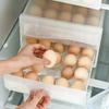 Double-Layer 60 Grids Egg Storage Box Transparent Drawer Type Transparent Egg Container for Refrigerator Arrange Kitchen