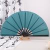 Chinese Martial Arts Kung Fu Fan Tai Chi Dance Fan Plastic Stage Performance Folding Fan Solid Color Fan Photo Prop